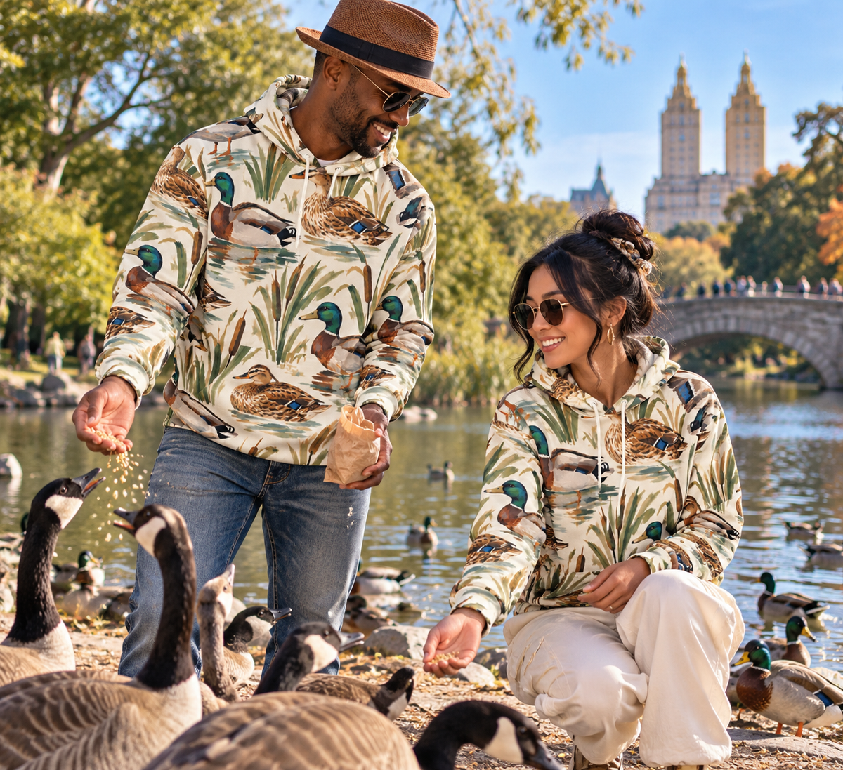 Mallard Duck Hoodie – Vintage Wetland Wildlife Print