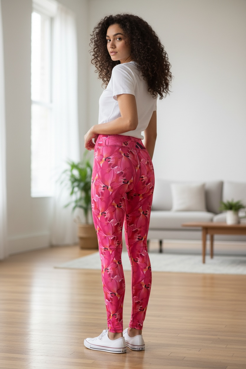 Pink Tulip Yoga Leggings
