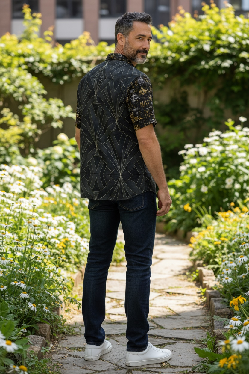 New York Deco Button Shirt
