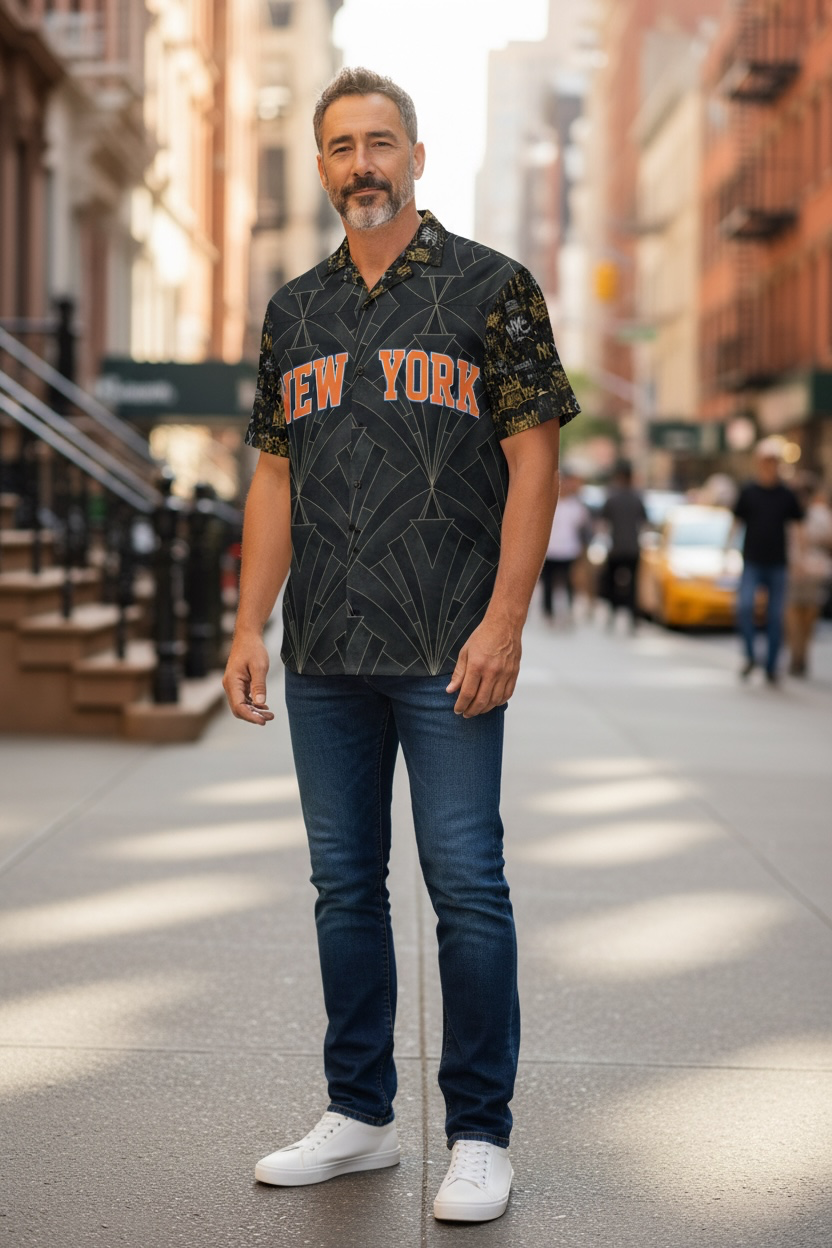New York Deco Button Shirt