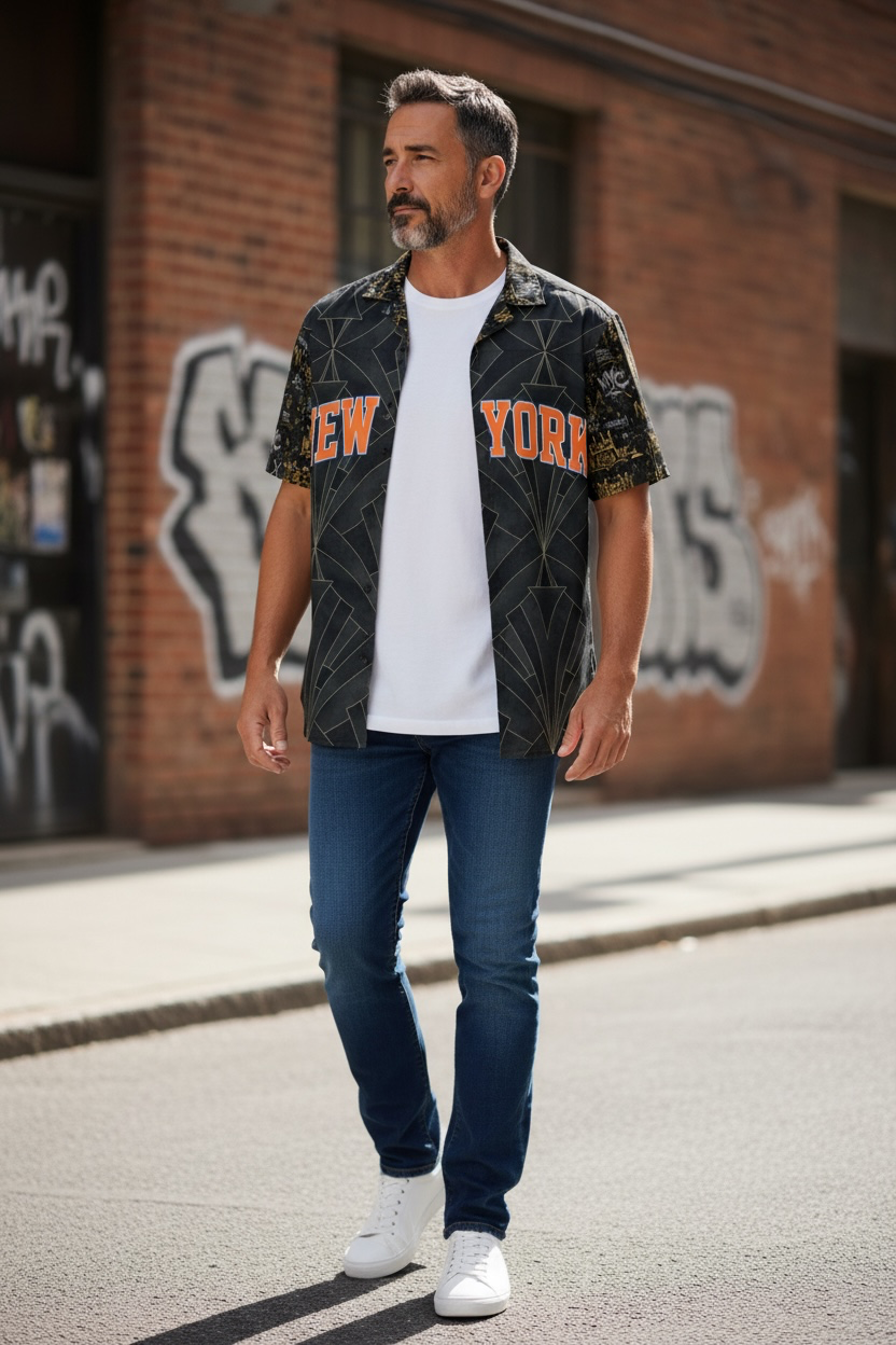 New York Deco Button Shirt
