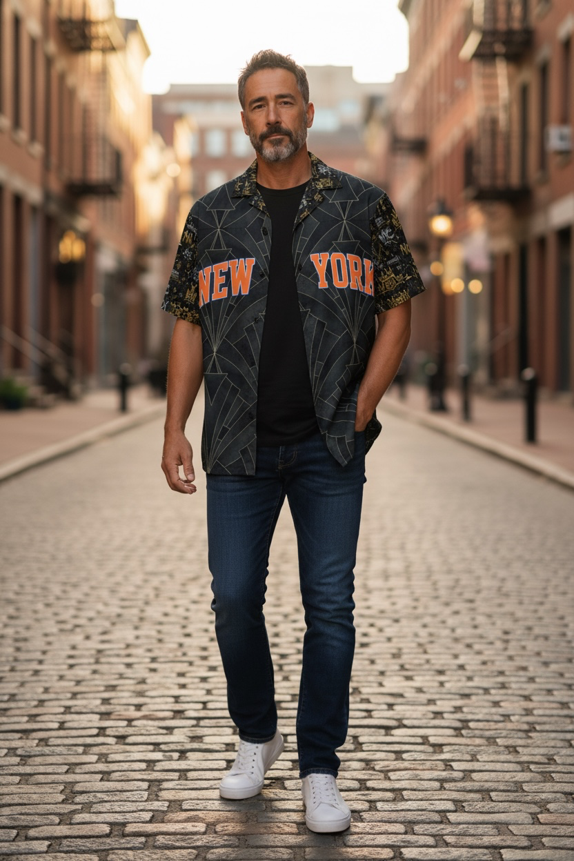 New York Deco Button Shirt