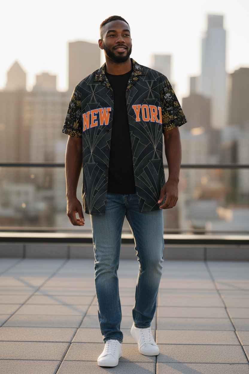 New York Deco Button Shirt