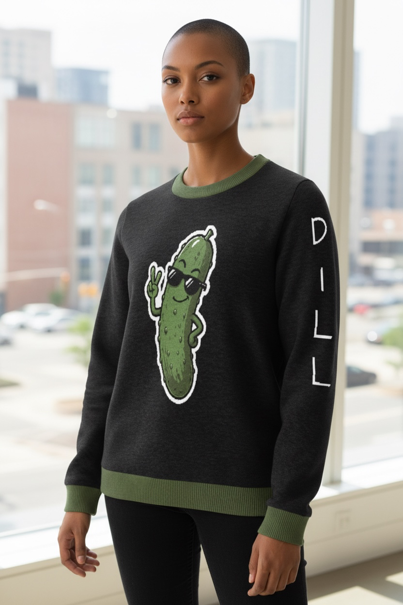 Big Dill Knitted Crew Neck Sweater
