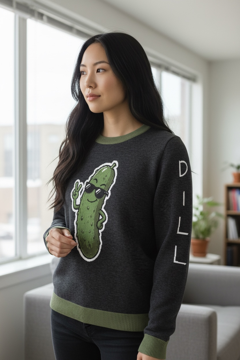 Big Dill Knitted Crew Neck Sweater