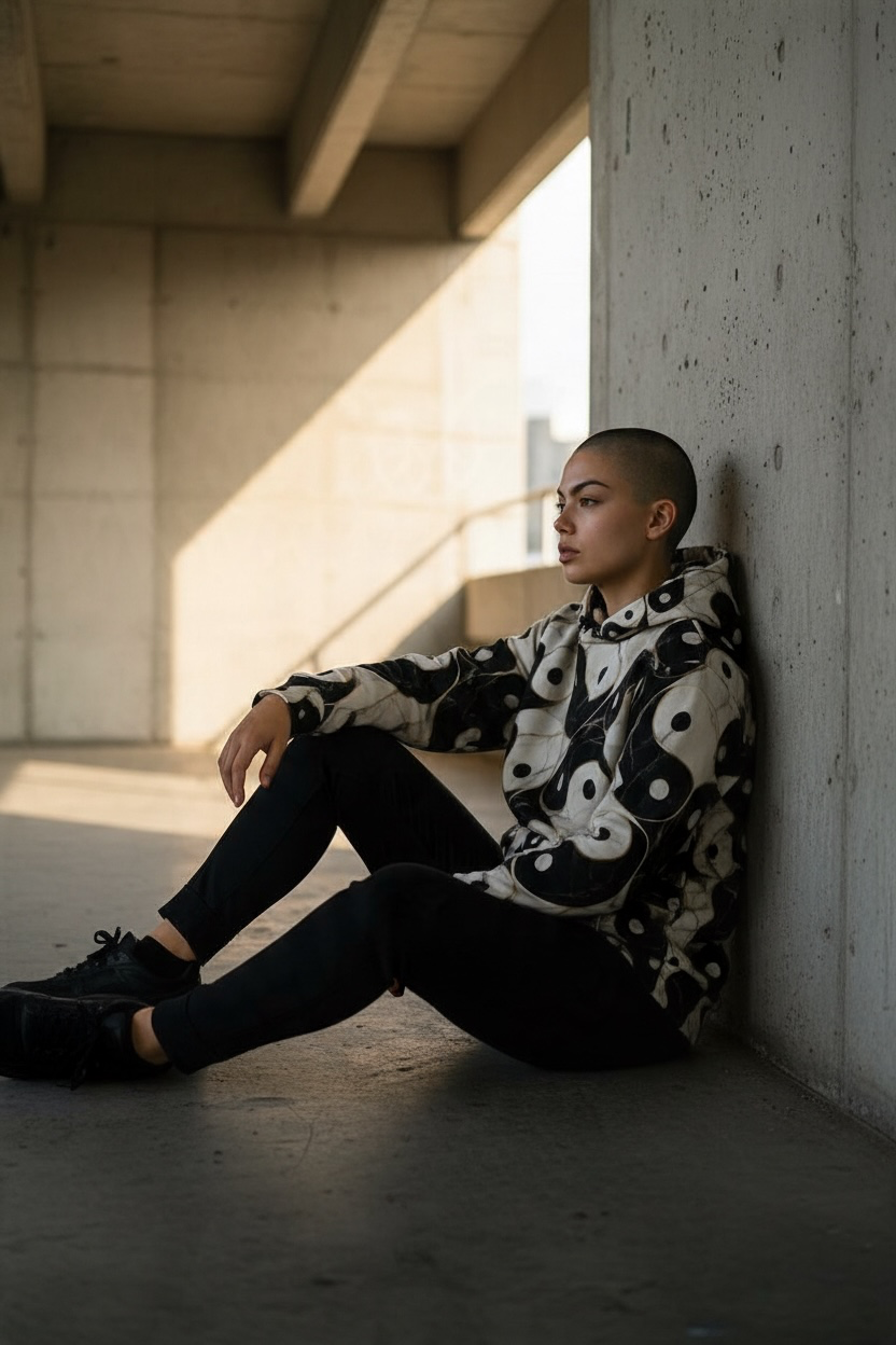 Yin Yang Marble Hoodie