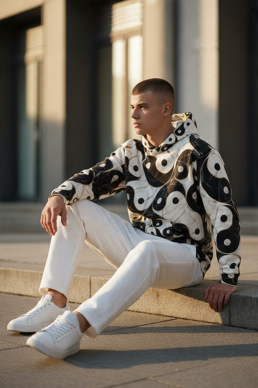 Yin Yang Marble Hoodie