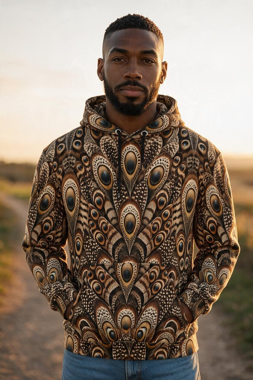 Great Argus Pheasant Feather Hoodie | Nature’s Original Camouflage