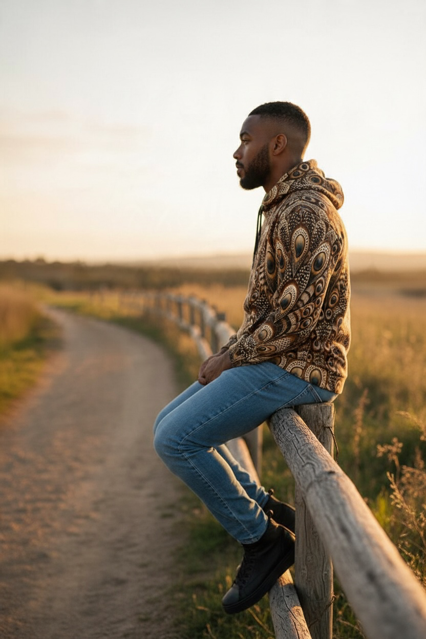Great Argus Pheasant Feather Hoodie | Nature’s Original Camouflage