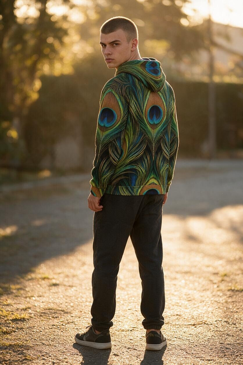 Peacock Feather Hoodie | Nature’s Original Camouflage
