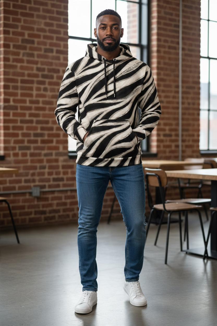 Zebra Stripe Hoodie