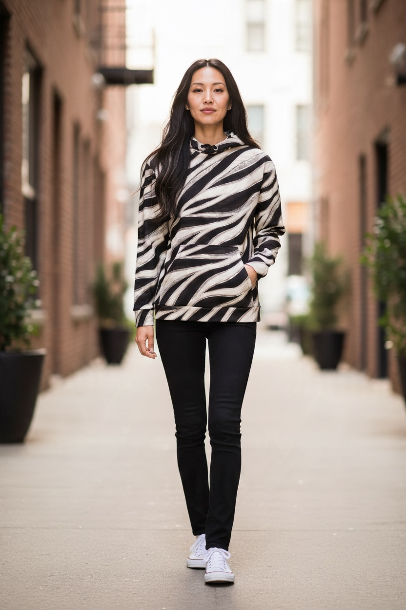 Zebra Stripe Hoodie