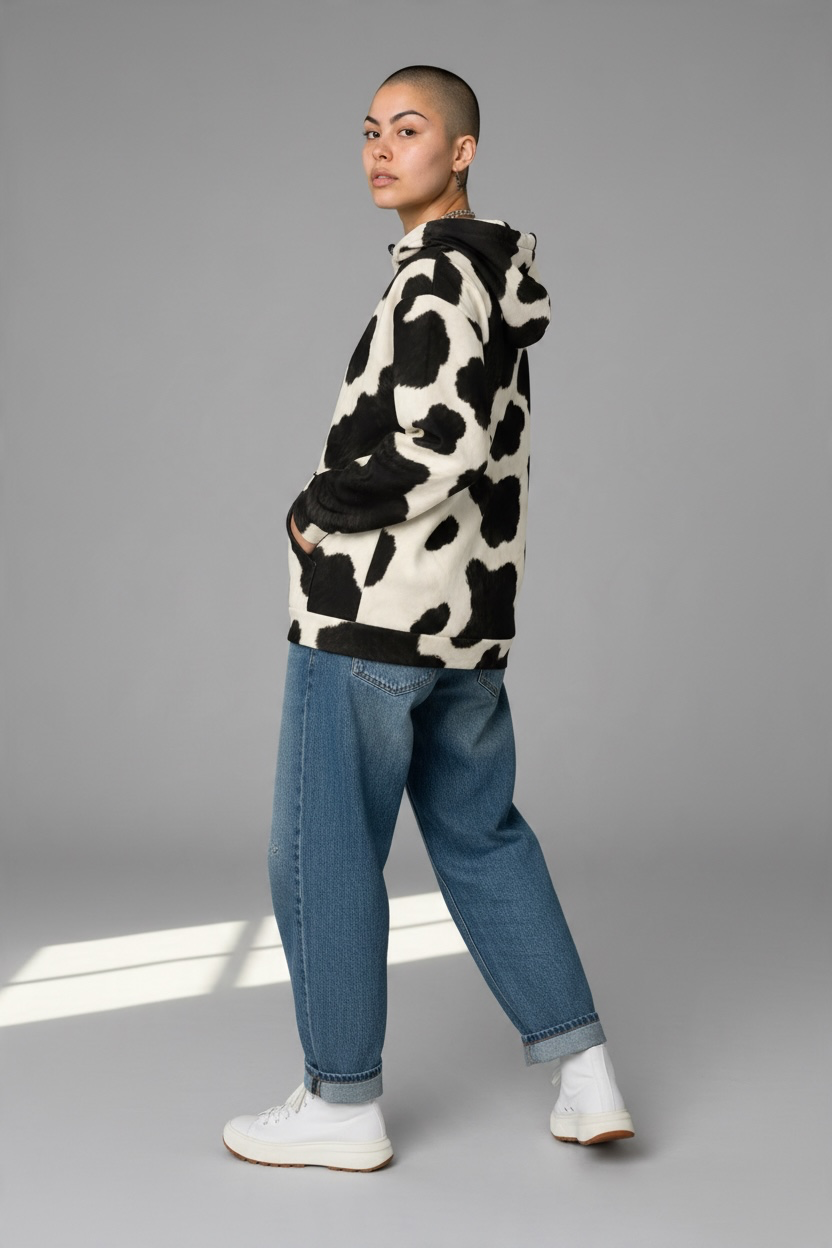 Cow Print Hoodie