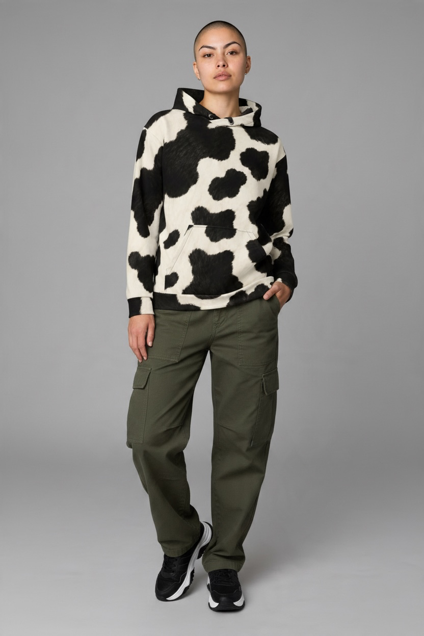 Cow Print Hoodie