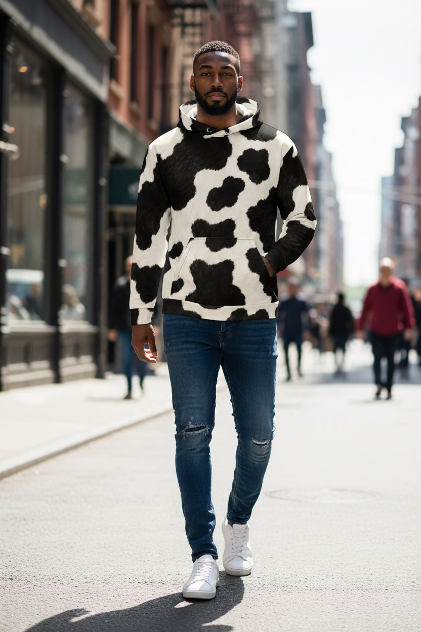 Cow Print Hoodie