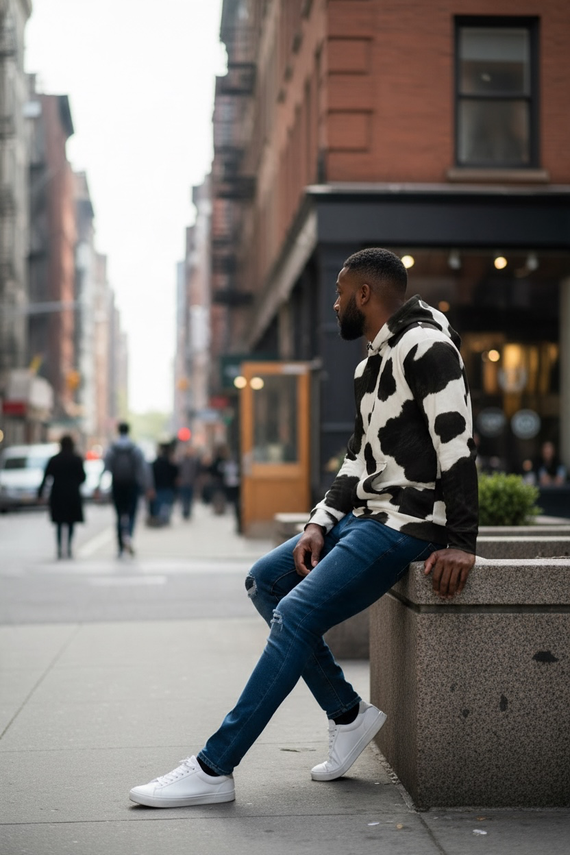 Cow Print Hoodie