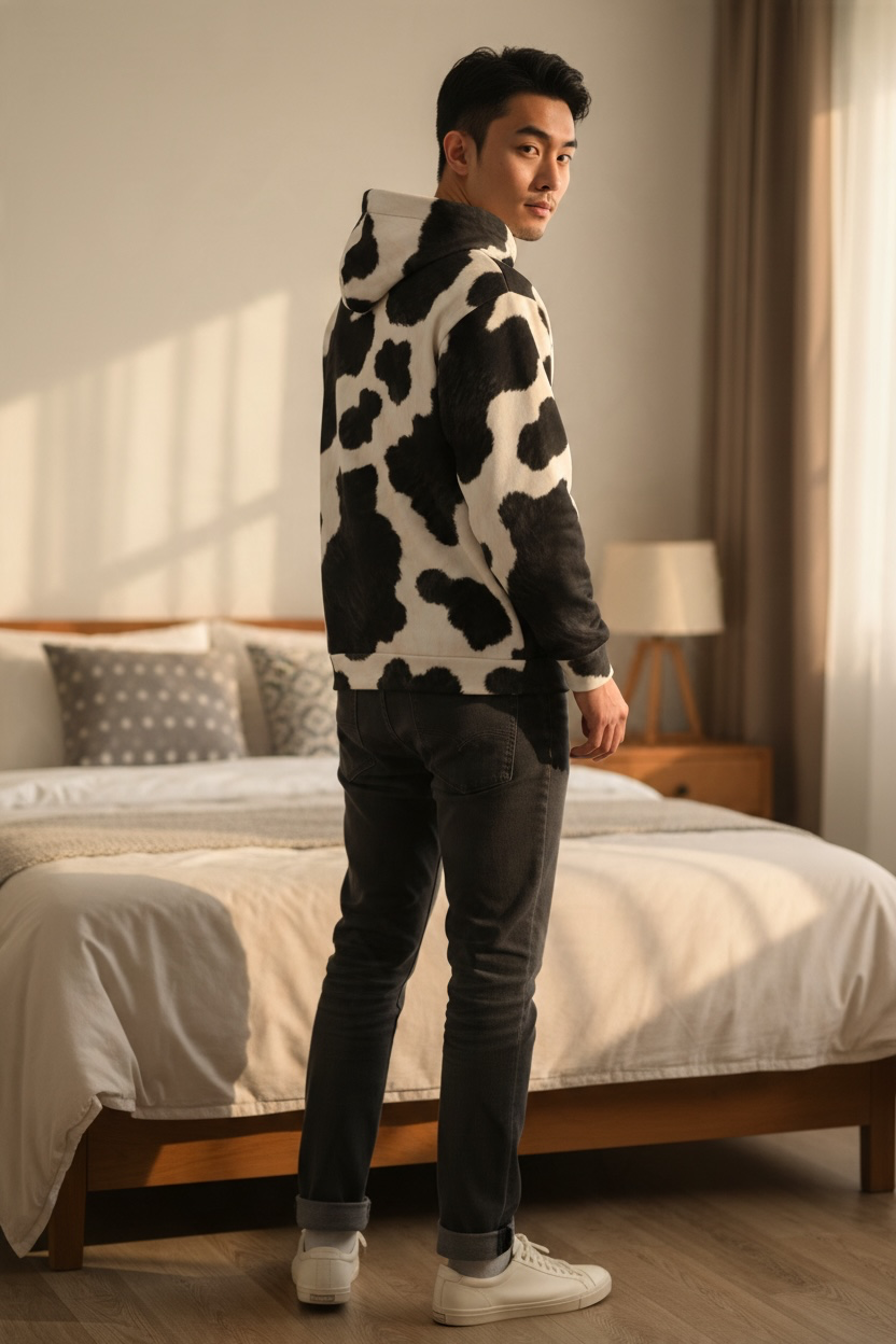 Cow Print Hoodie