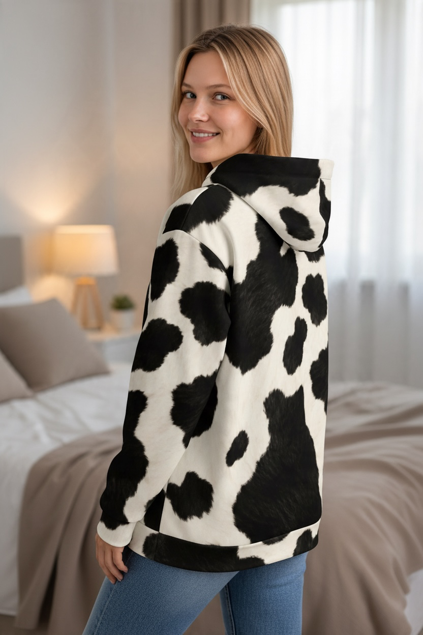 Cow Print Hoodie