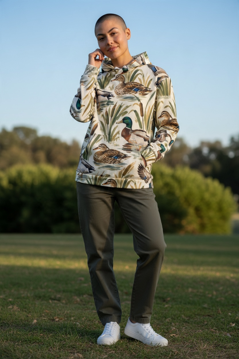 Mallard Duck Hoodie – Vintage Wetland Wildlife Print